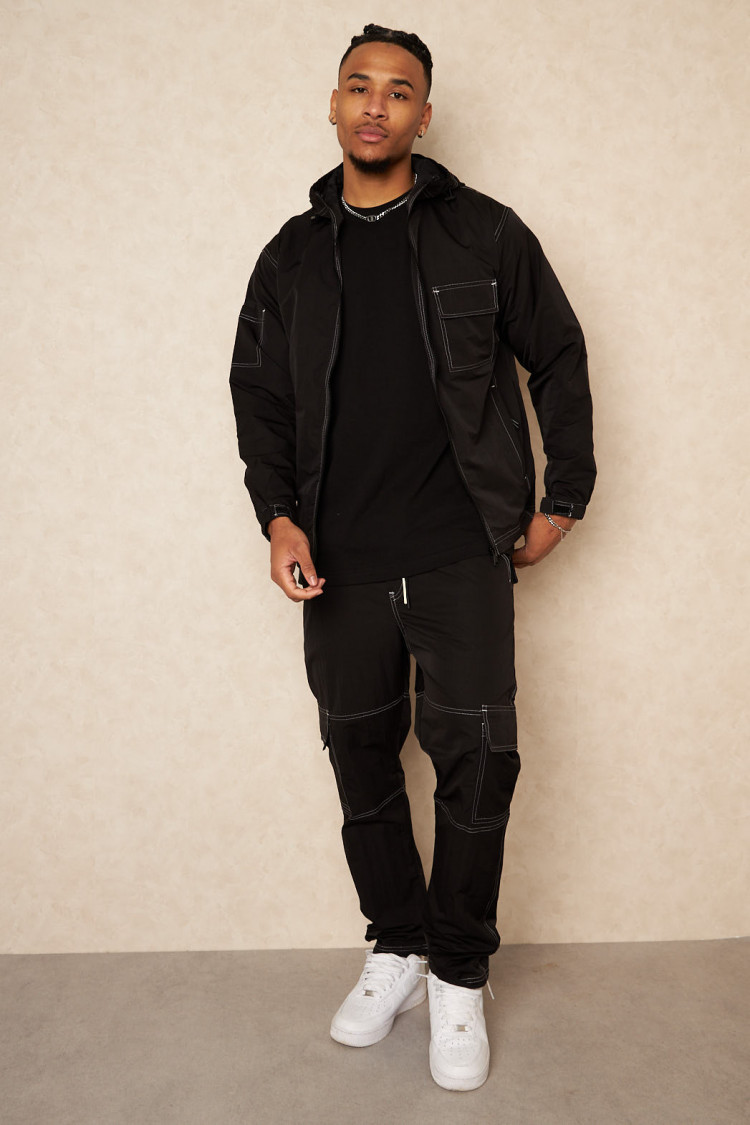Ensemble 2 pièces veste + jogging noir et blanc