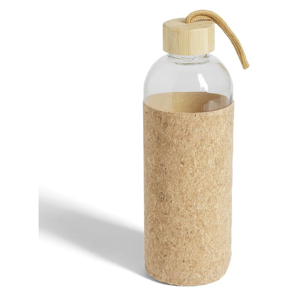 Gourde 1L en verre et housse en liège Ø8,5xH24cm
