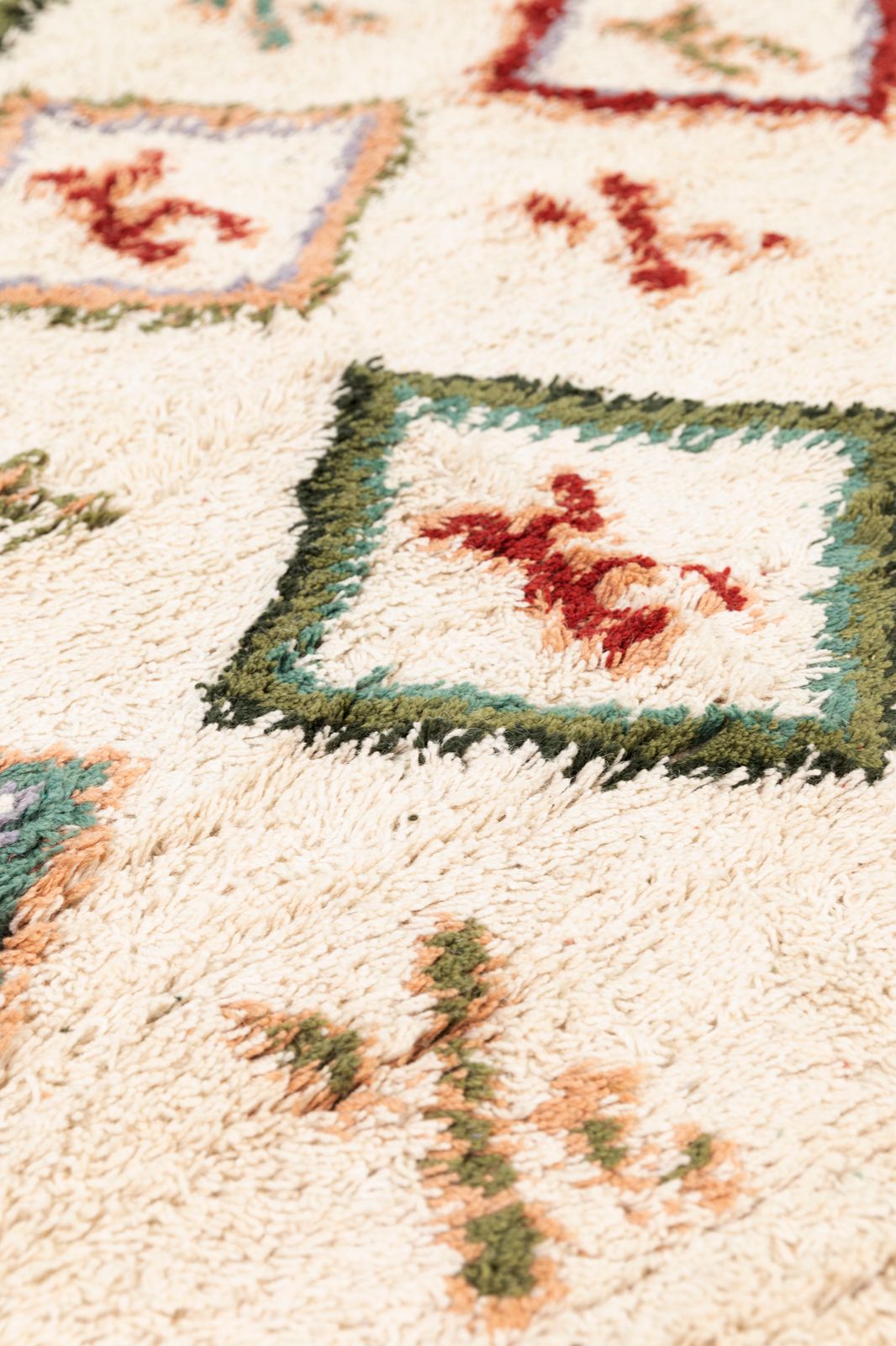 Beige vloerkleed met multicolour patroon