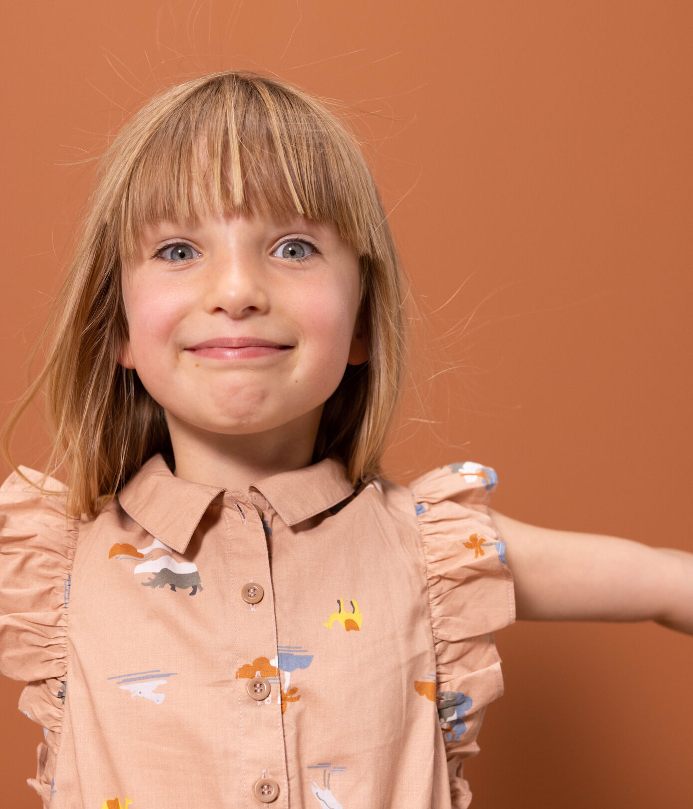 Robe sans manches en popeline enfant fille