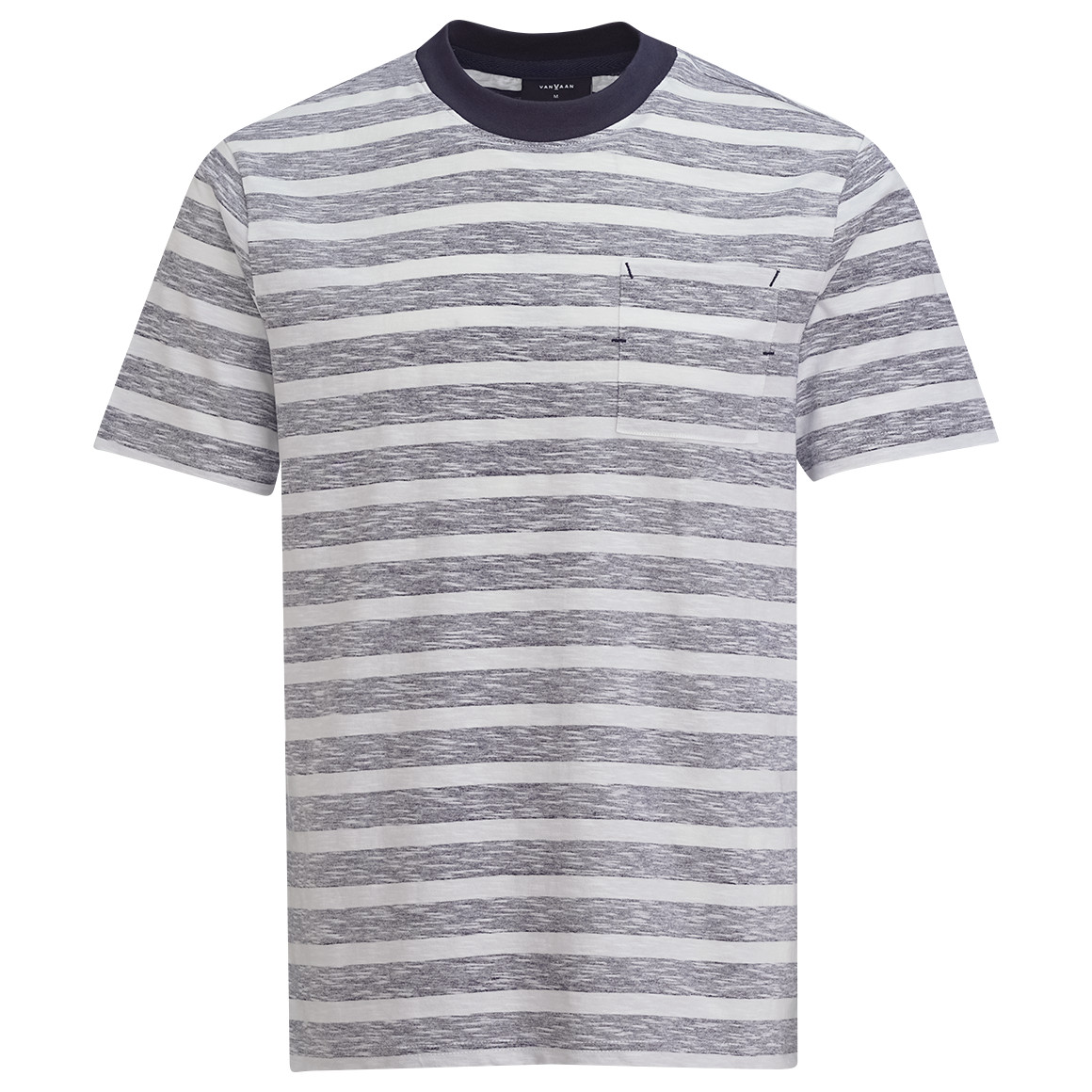VanVaan Denim Herren T-Shirt mit Streifen dunkelblau / weiss