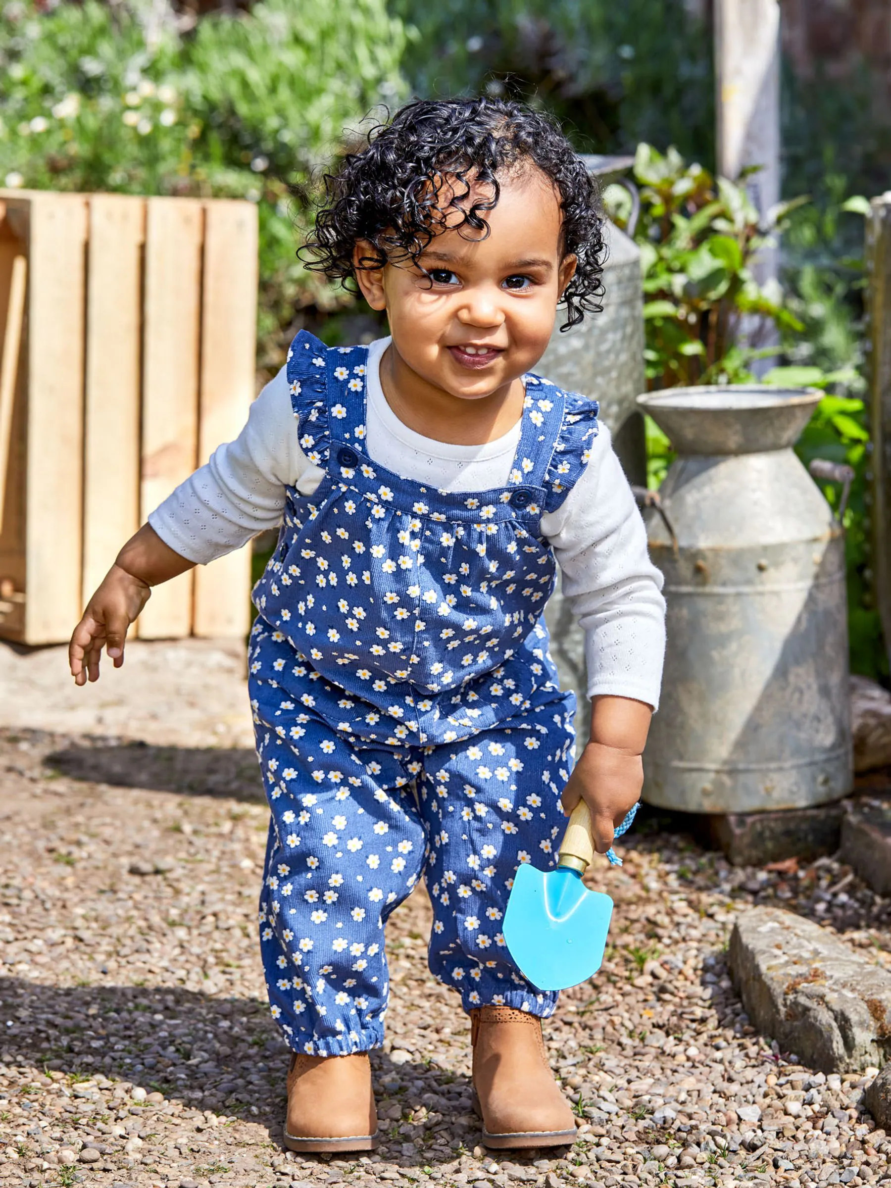 JoJo Maman Bébé Set van corduroy tuinbroek en top