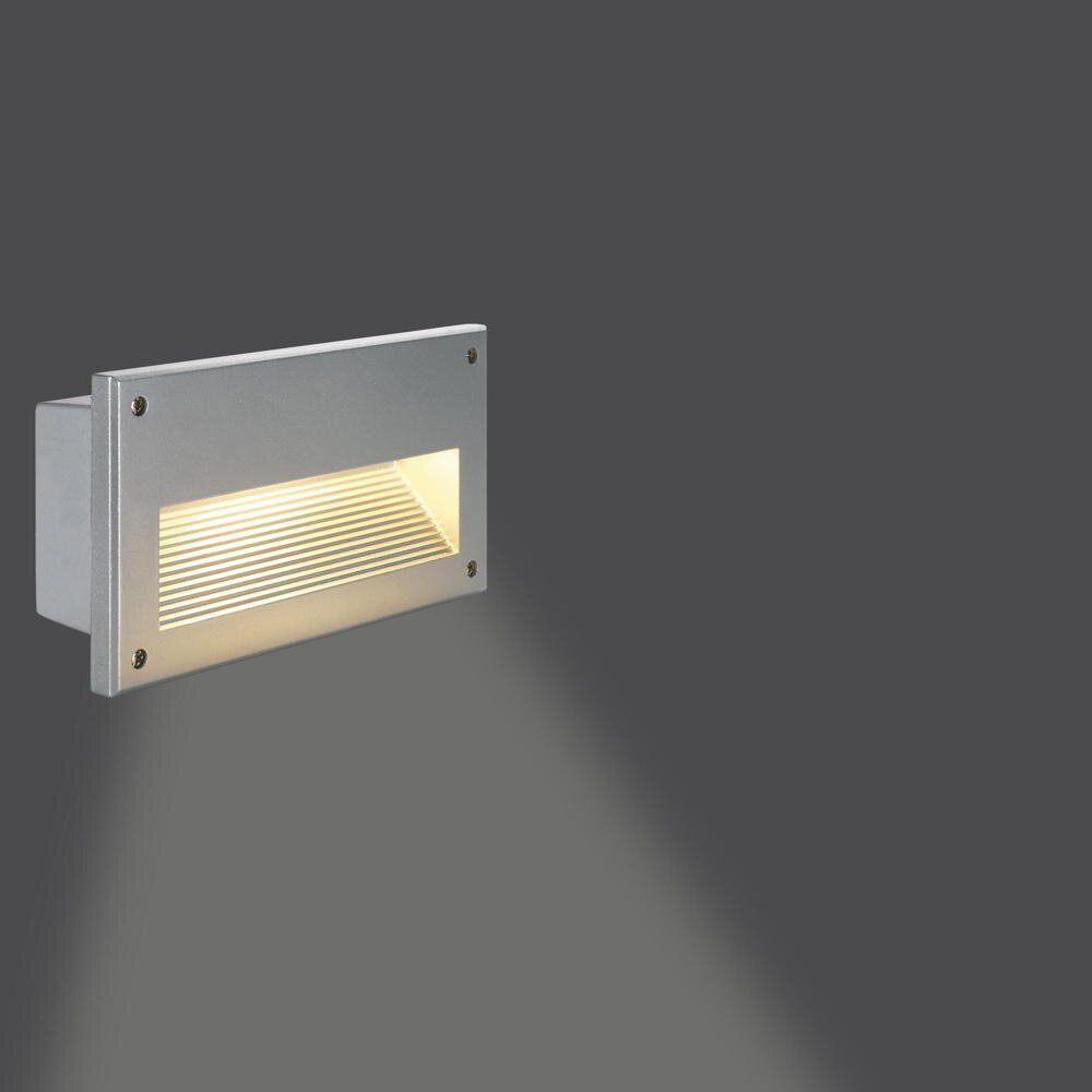 Brick Downunder inbouwwandlamp, zilvergrijs, IP44, E14