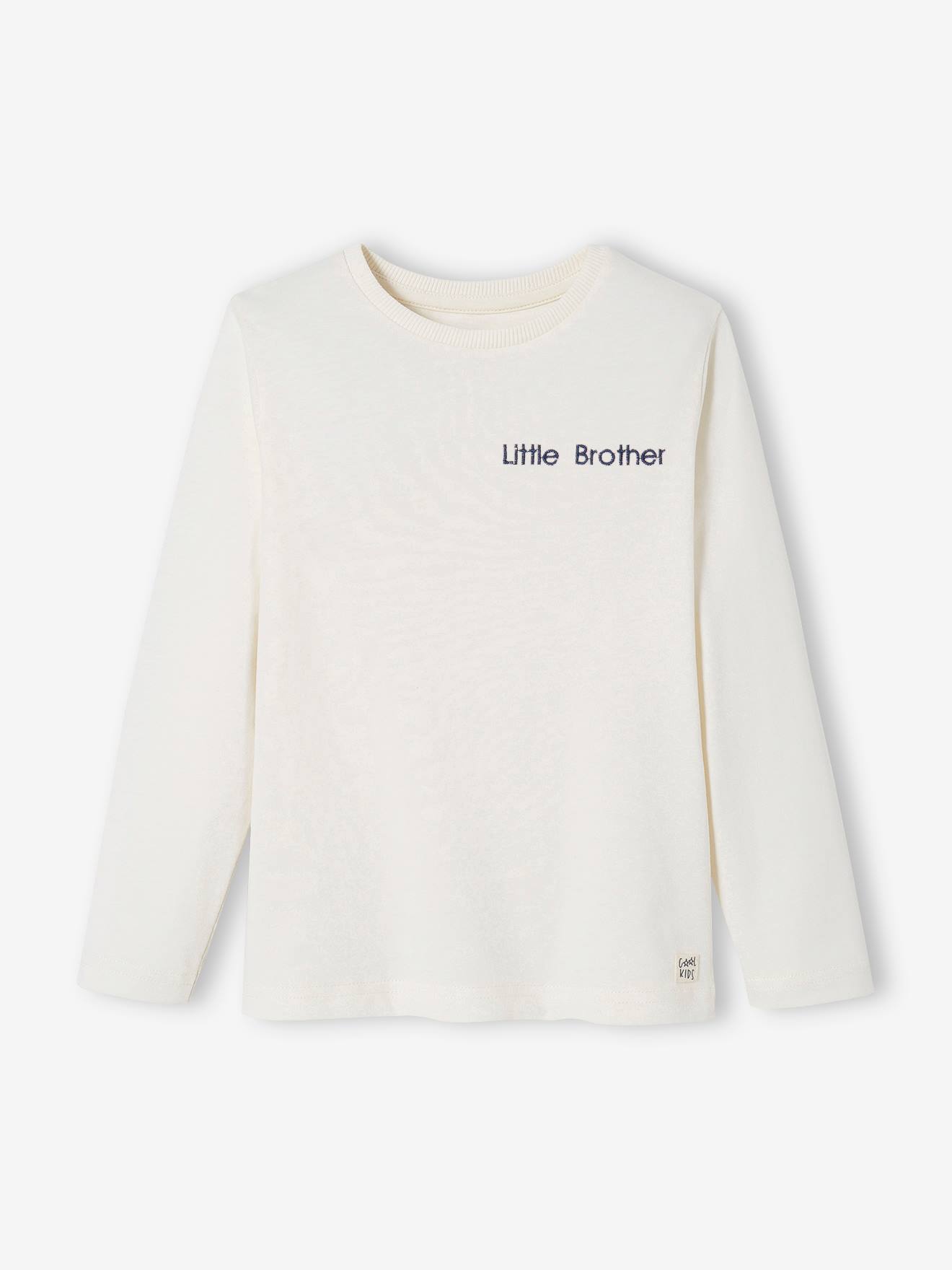 Camiseta de manga comprida personalizável para meninos, lisa, azul médio com estampas.