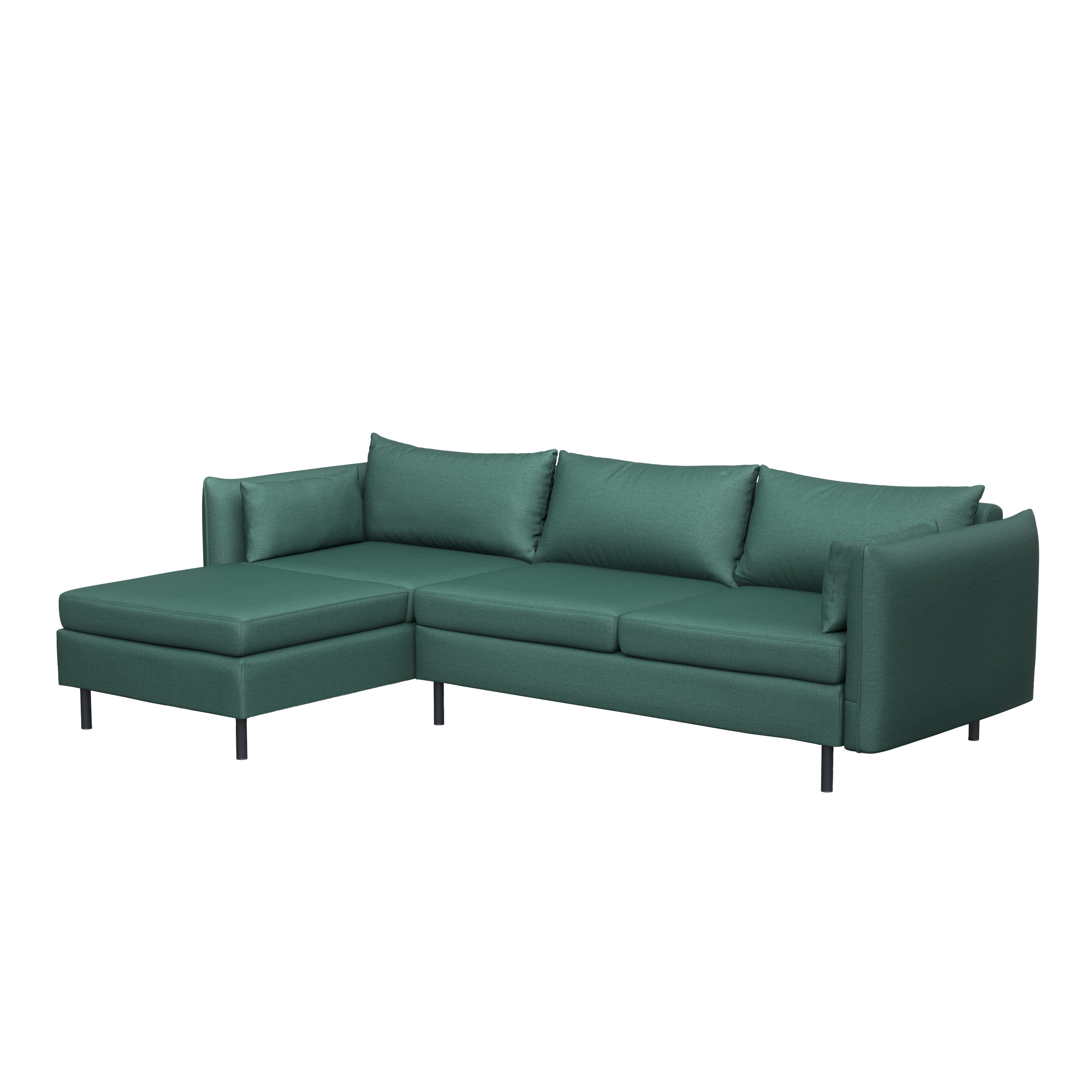 Ecksofa AIDEN links dunkelgrün