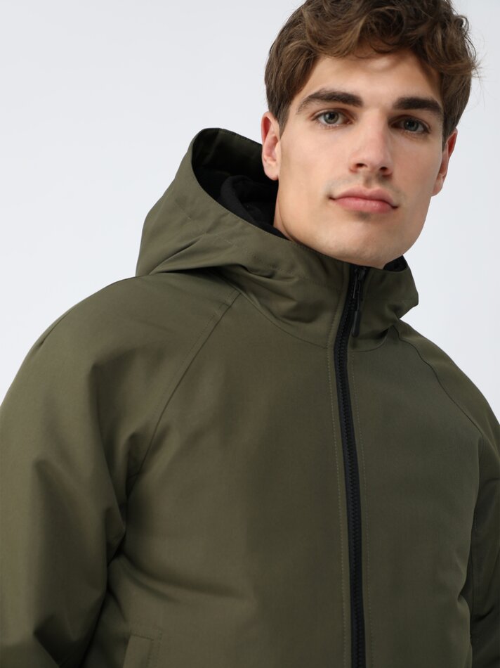 Parka básica com capuz - Verde Oliva