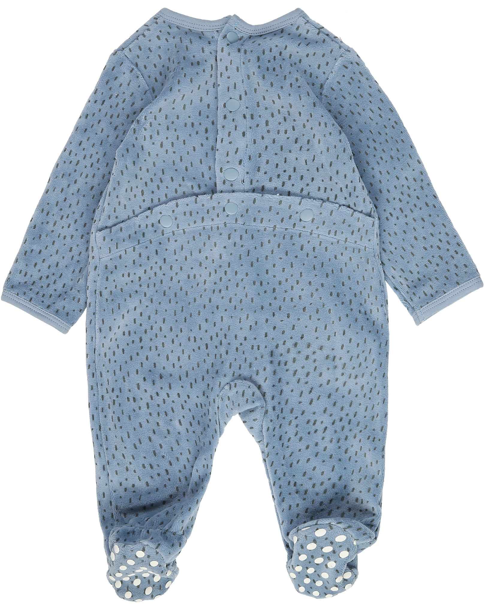 Velours-Strampler LEON in blau