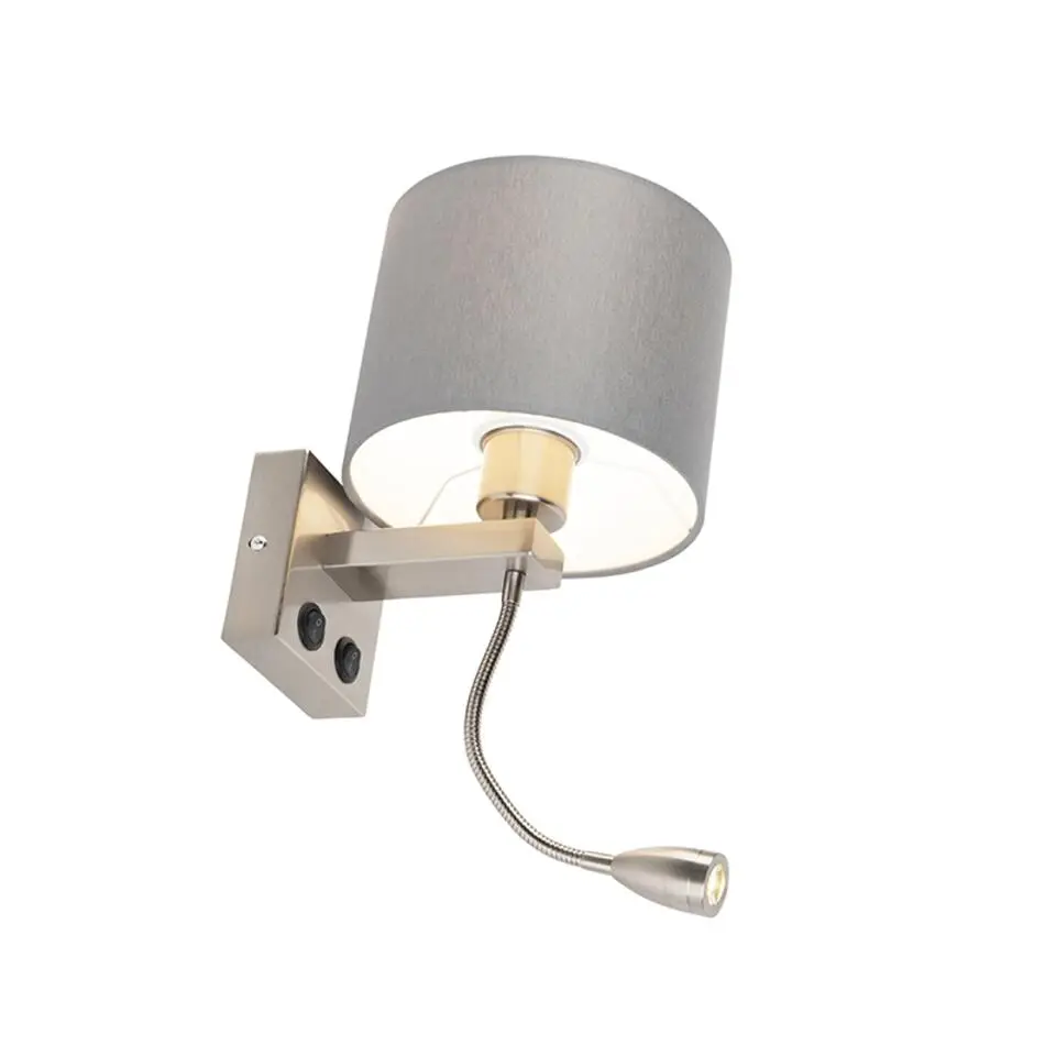 Qazqa wandlampen brescia combi grijs e27