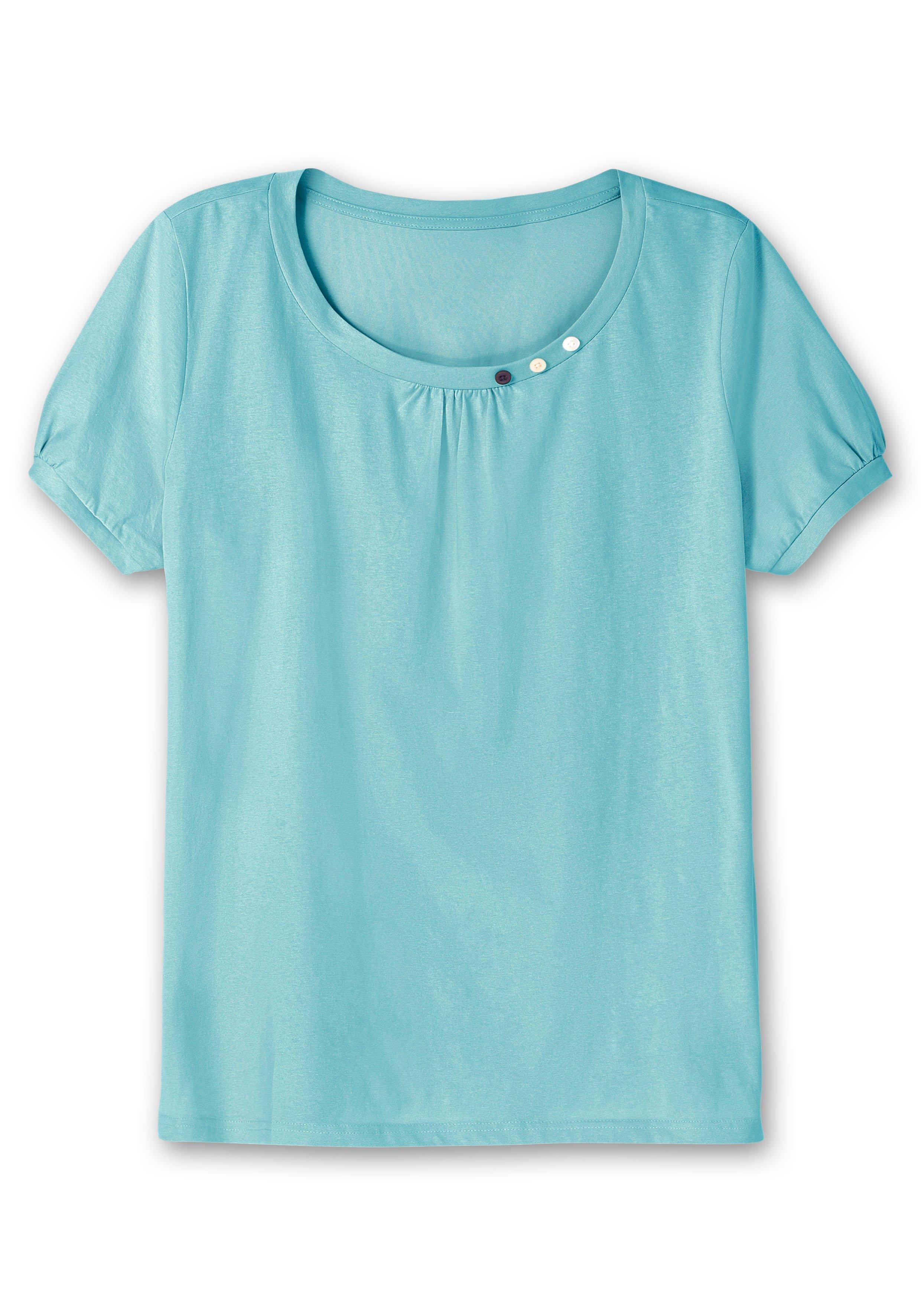 Longshirt mit Zierknöpfen am Ausschnitt