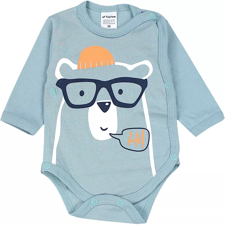 TupTam Baby Langarm Wickelbody im 5er Set blau