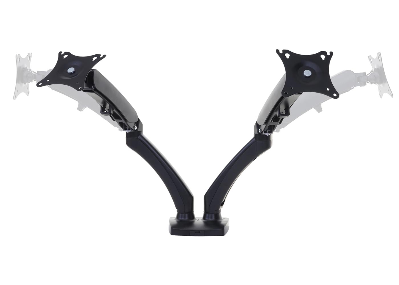 Monitorhalter MCW-D39, Halterung Tischhalterung, Klemme/Bohrungsmontage VESA bis 75x75/100x100mm bis 9kg je Arm ~ zweiarmig