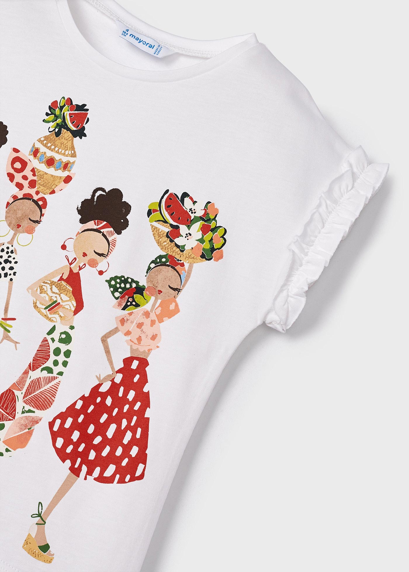 Conjunto de camiseta e faixa de cabelo em algodão sustentável para meninas.