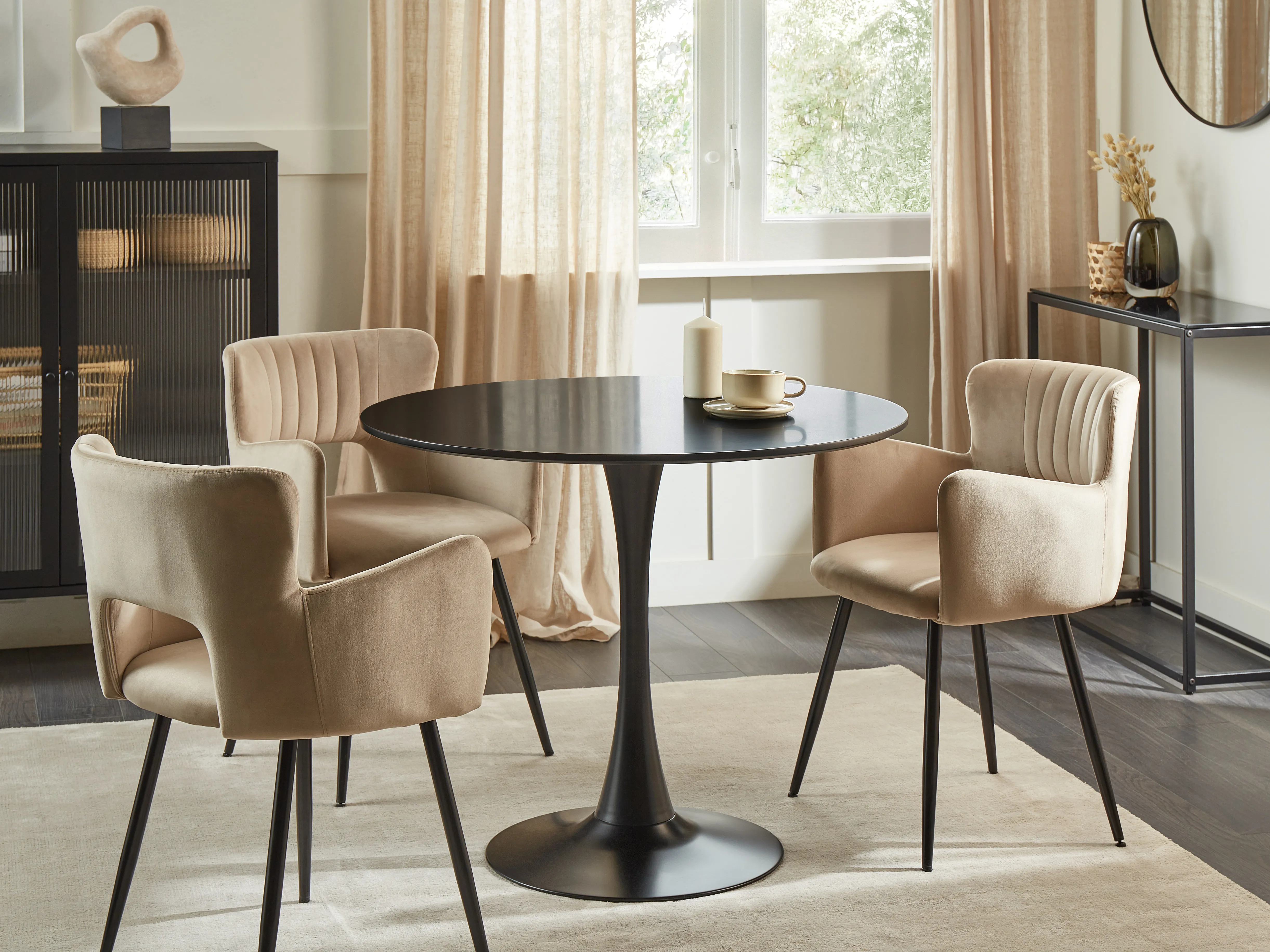 Eettafel BOCA Zwart 90 cm 90 cm