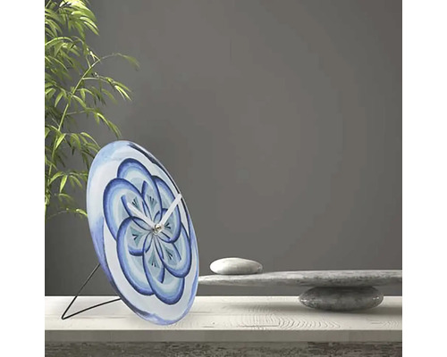 Cosmo tafelklok, gehard glas, blauw, Ø 20 cm