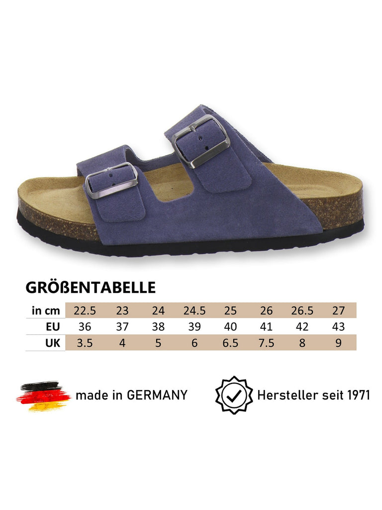 Pantoletten Damen Zweischnaller azzurro