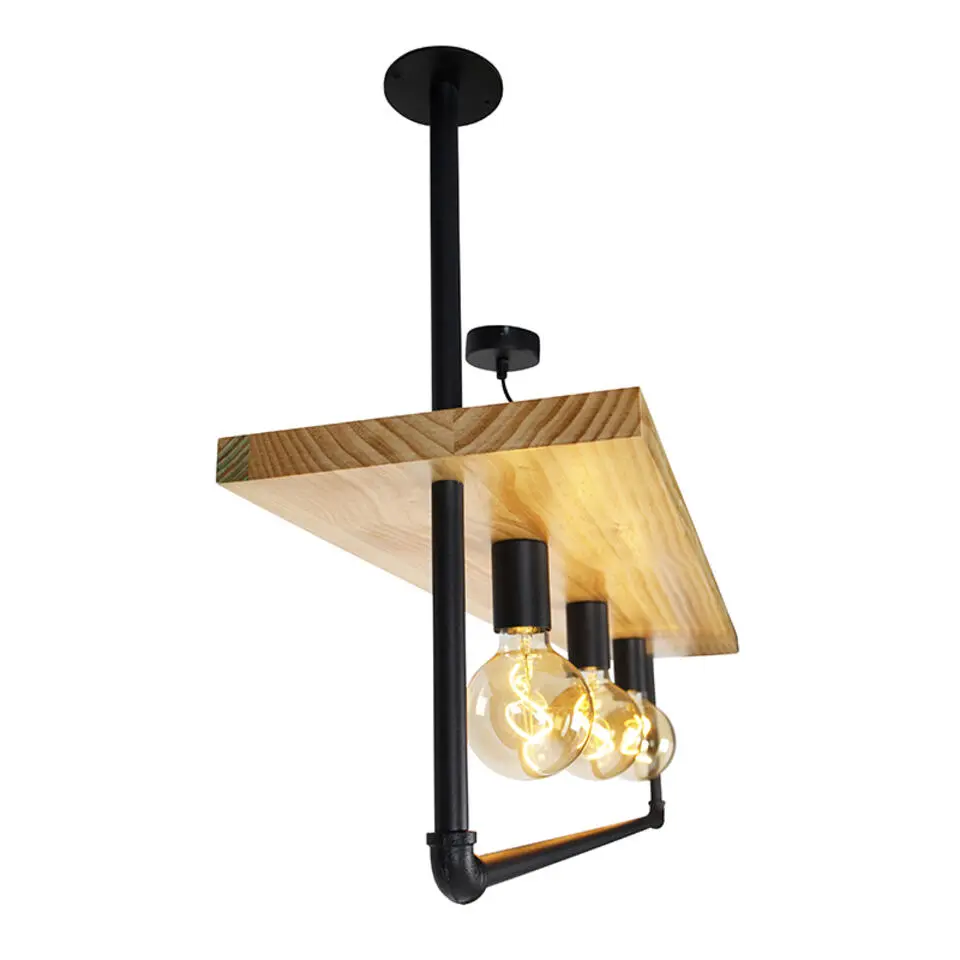 Qazqa plafondlampen shelf zwart e27