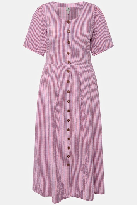 Kleid, Bubble-Qualität, Vichykaro, Rundhals, Halbarm