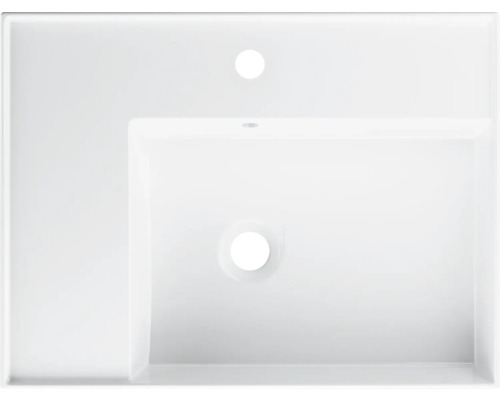 Jungborn QUATTRO wastafel, planchet links, 61 x 46 cm, glanzend wit