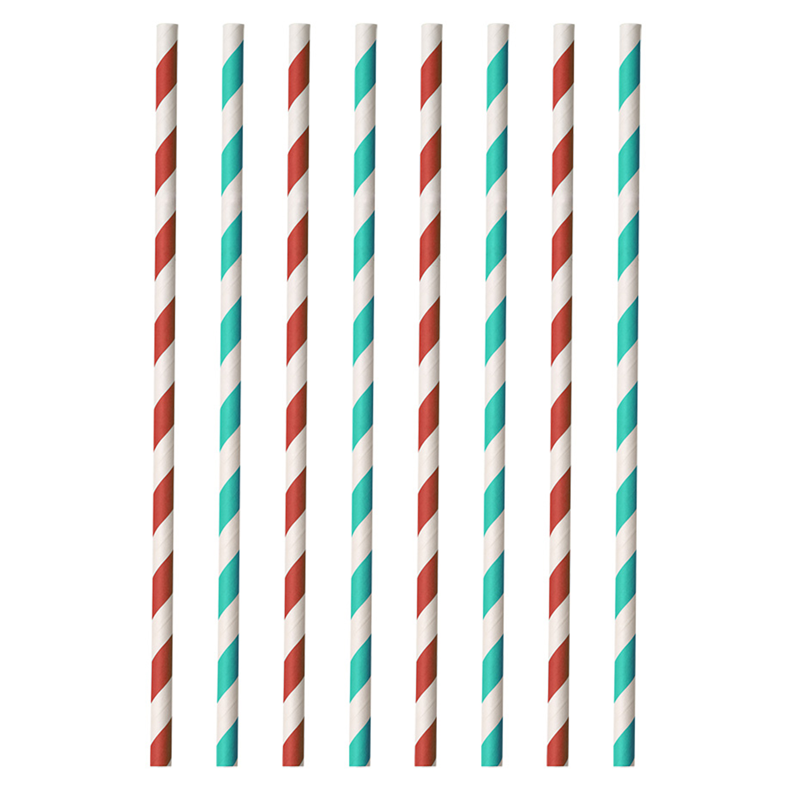 Trinkhalme - rot-aquamarin - Papier - 40 Stück