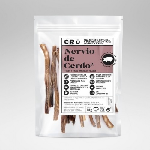 Tendão de porco desidratado CRU para cães