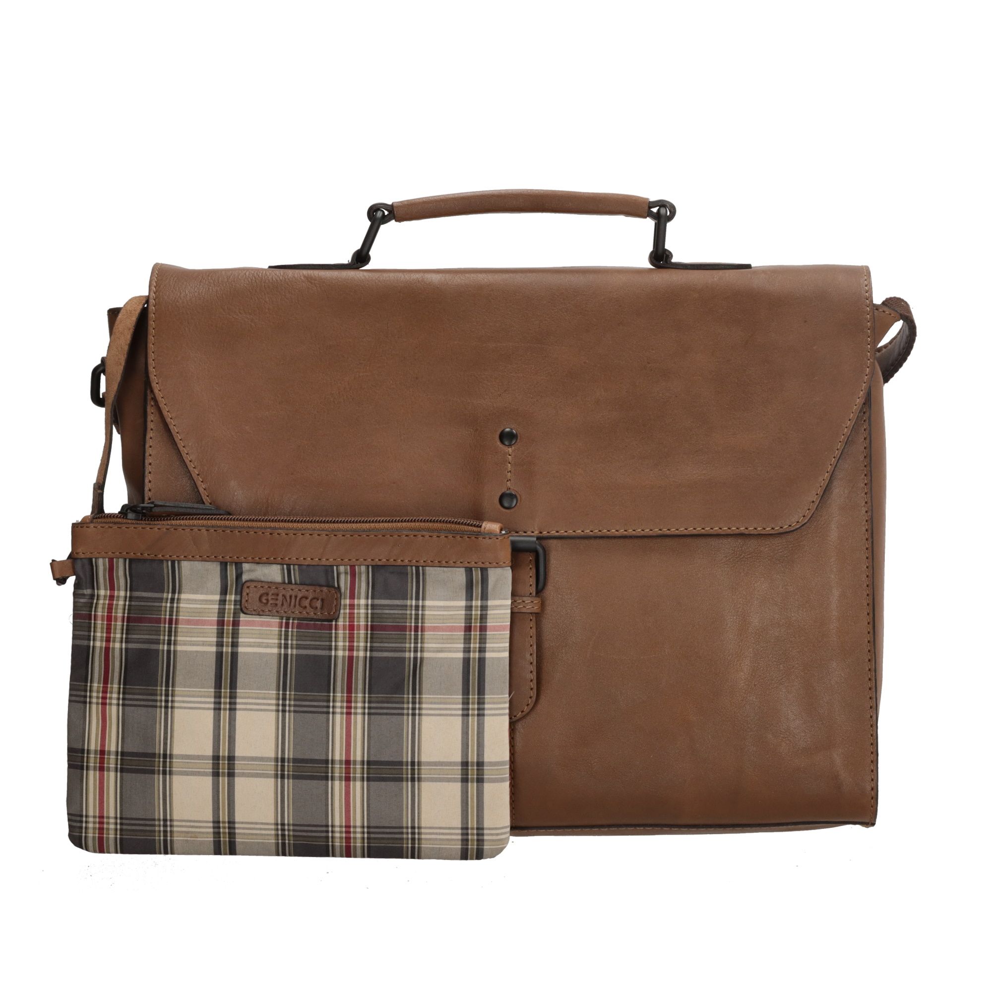 Genicci Prantik Stavanger Messenger Bag 13,3 inch Zand