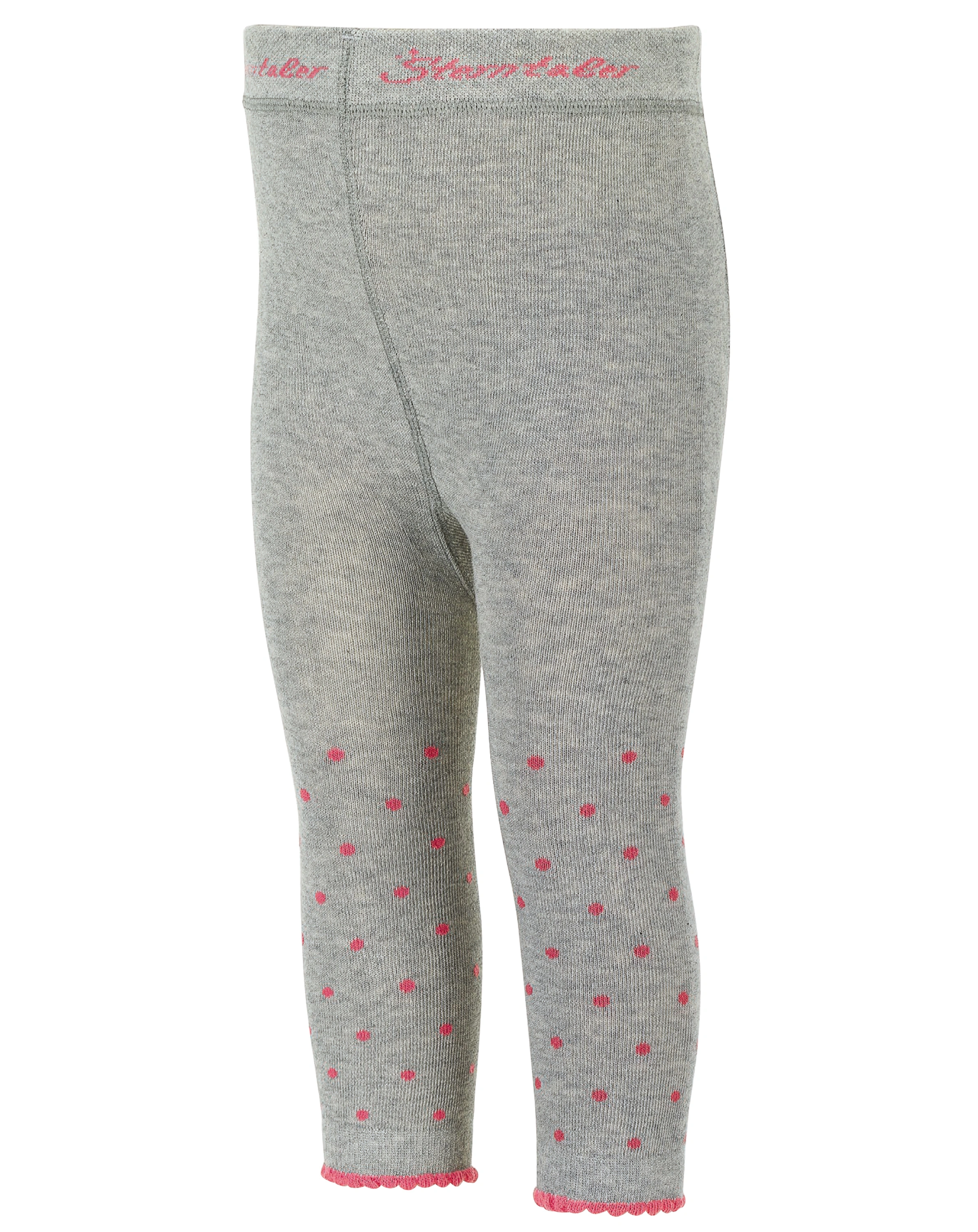 Leggings HERZEN & TUPFEN 2er-Pack in grau melange/rosa