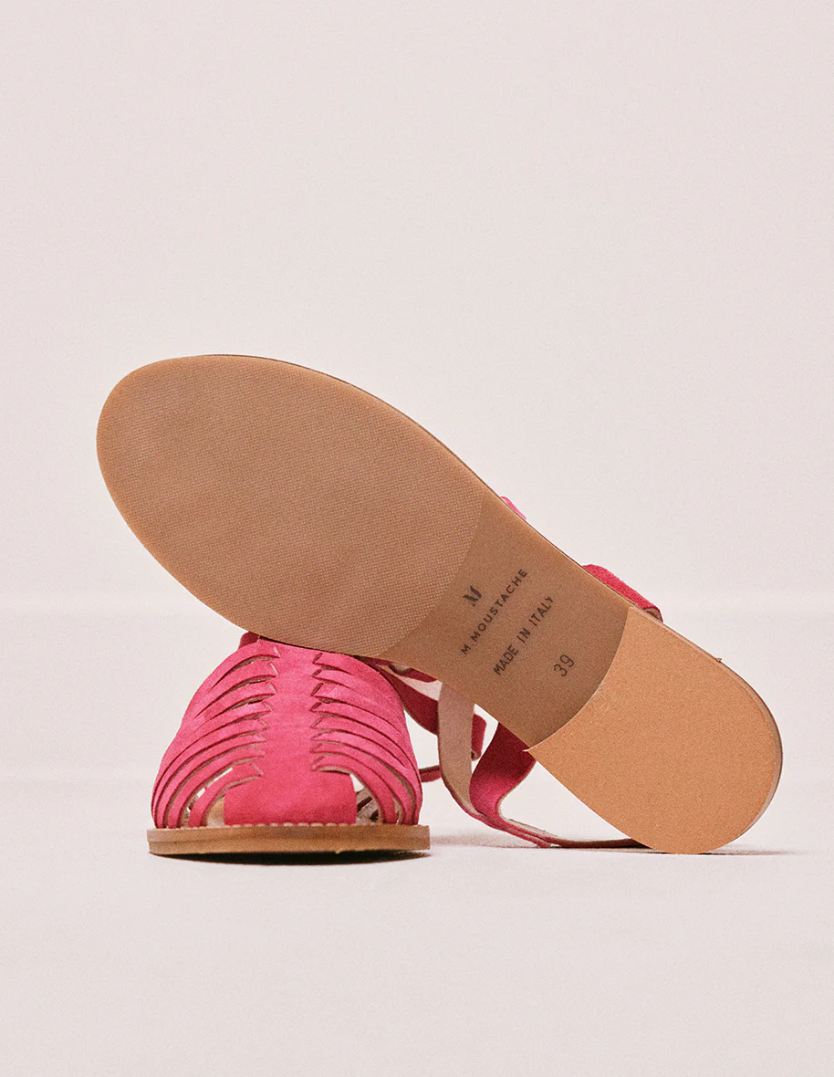 Sandales Cécile - Suède fuchsia