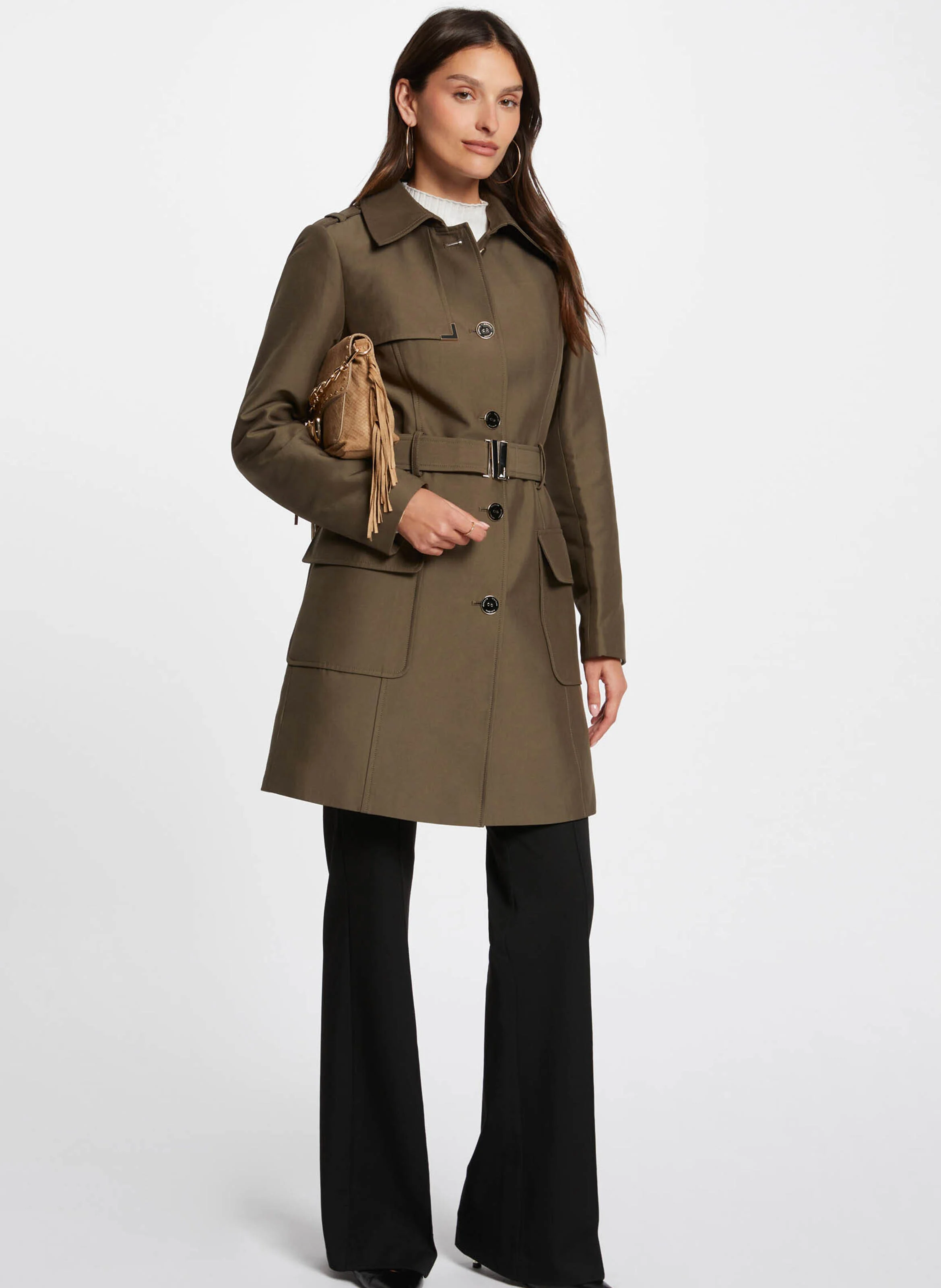GINAI - Trench col à revers | Vert