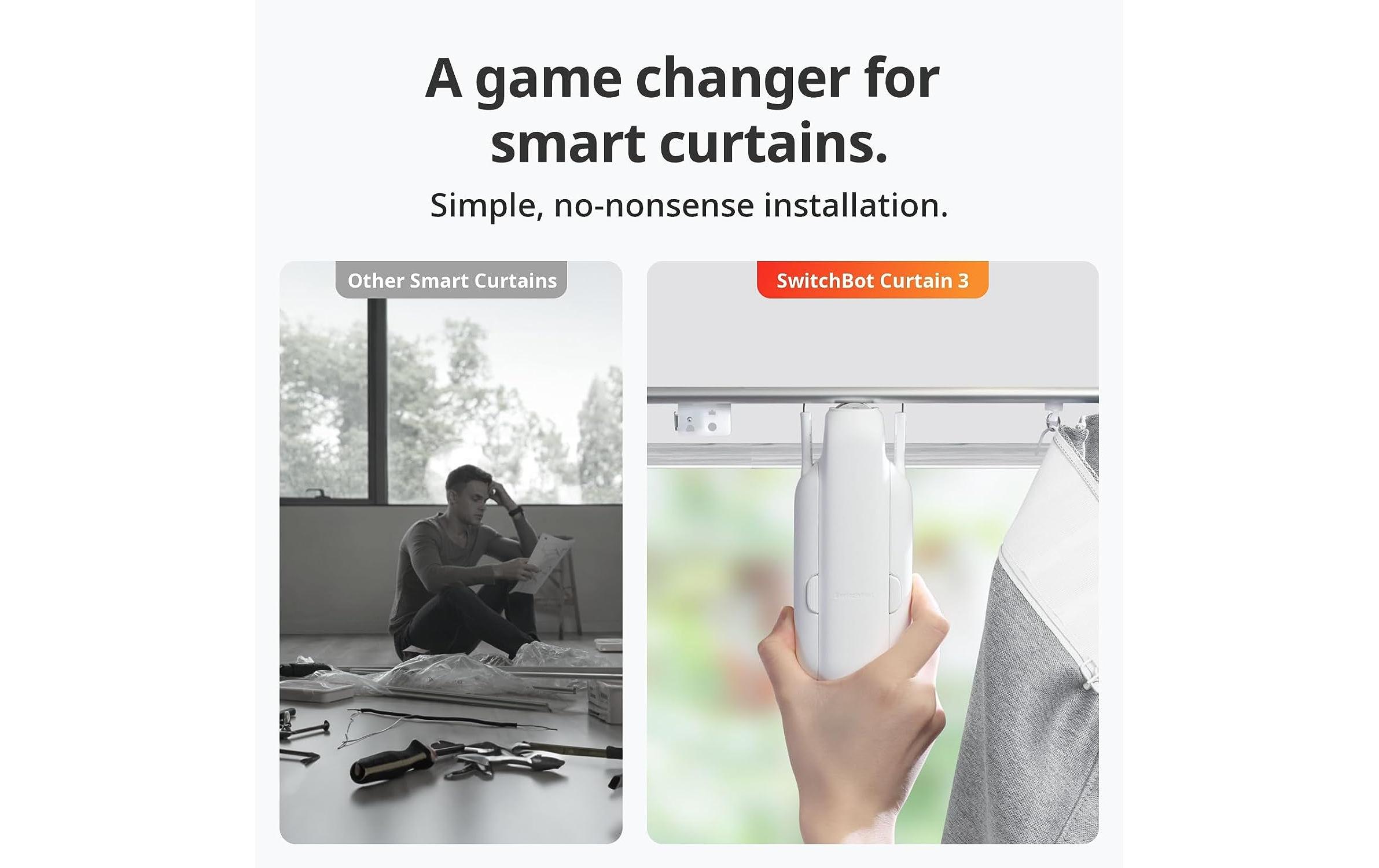 Curtain 3, U Schiene, Weiss<br>Vorhang Smart Elektromotor