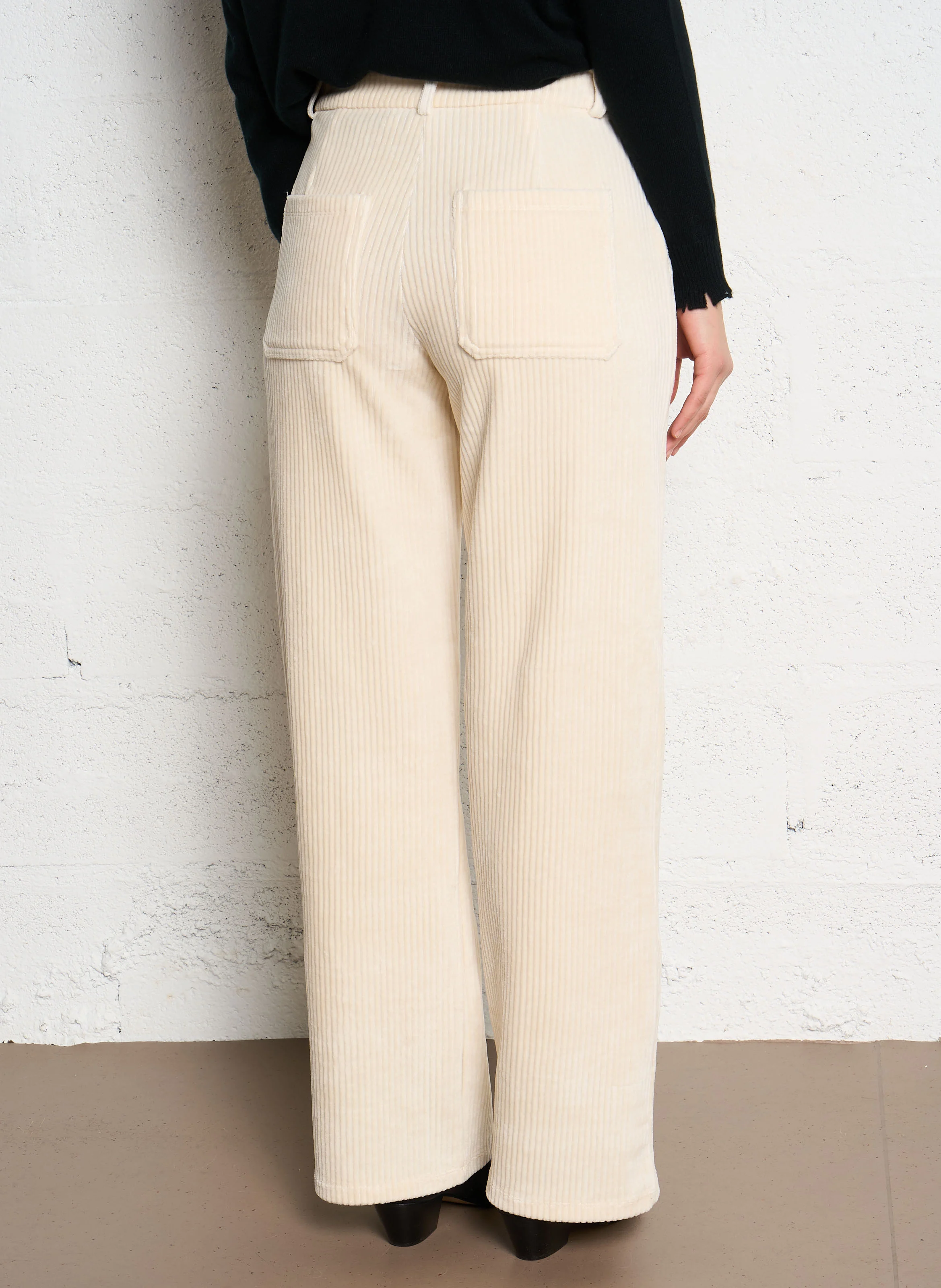 KITA - Pantalon droit en velours côtelé| Beige