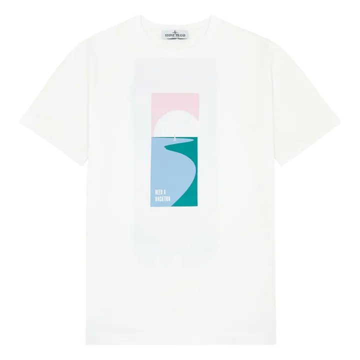 Stone Island T-shirt Illustration | Blanc