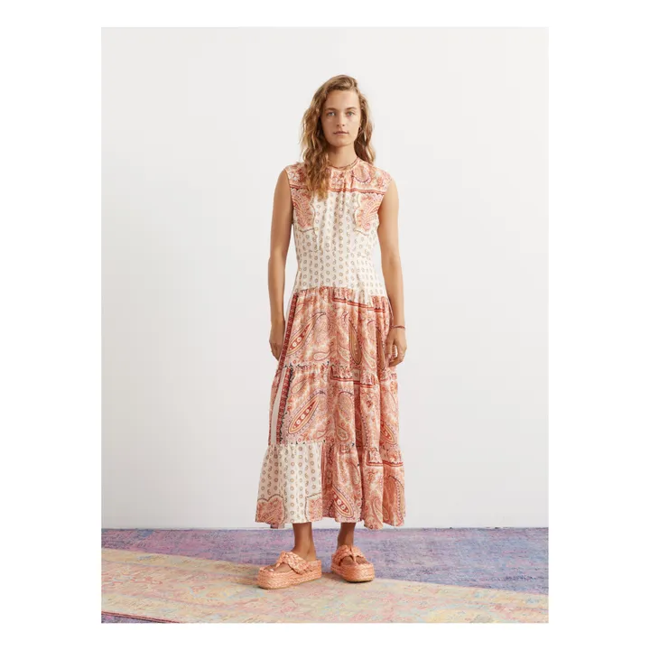 Boteh Robe Cravat Maxi Lin | Rose