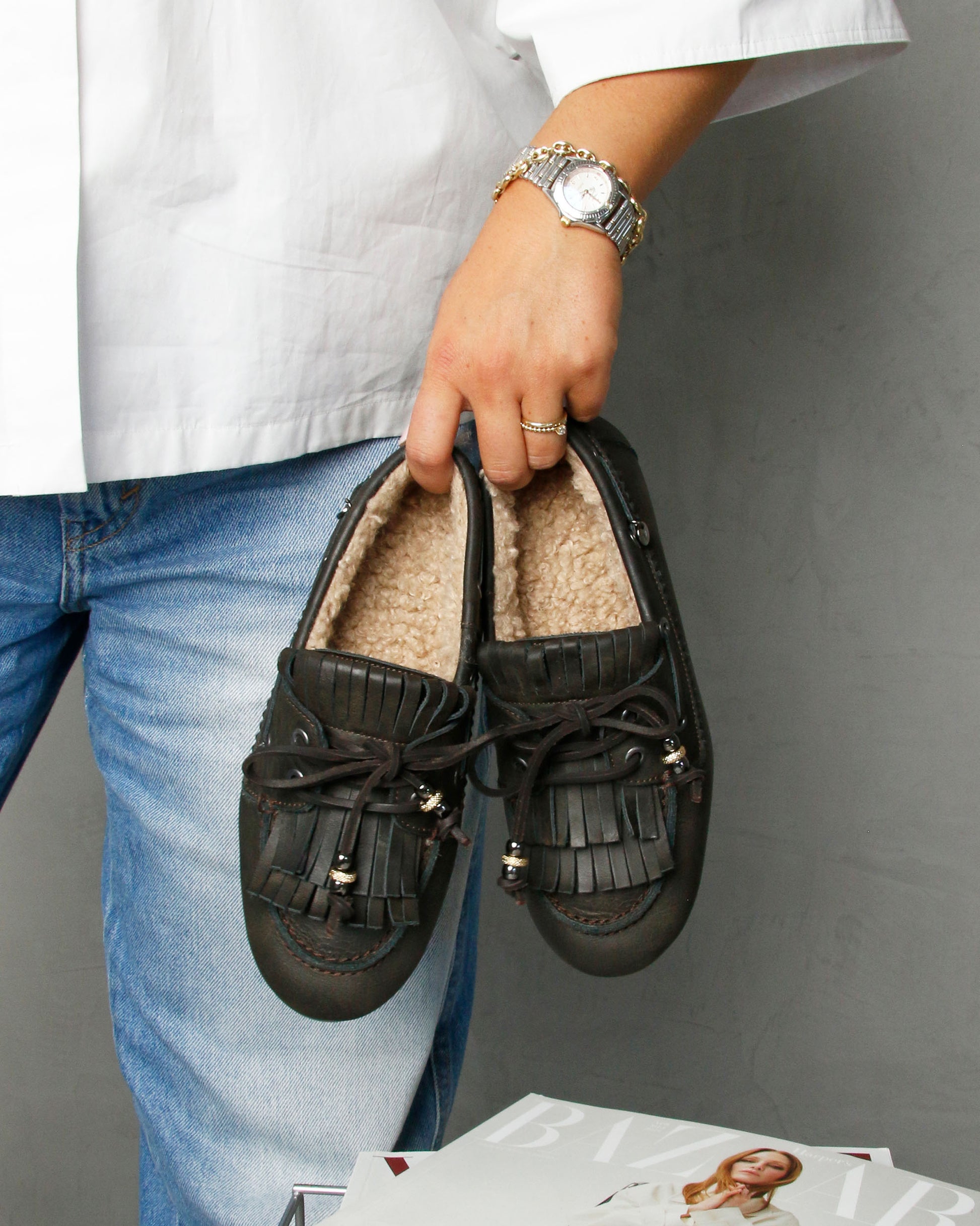 VIA VAI bruine dames loafers June Shelby