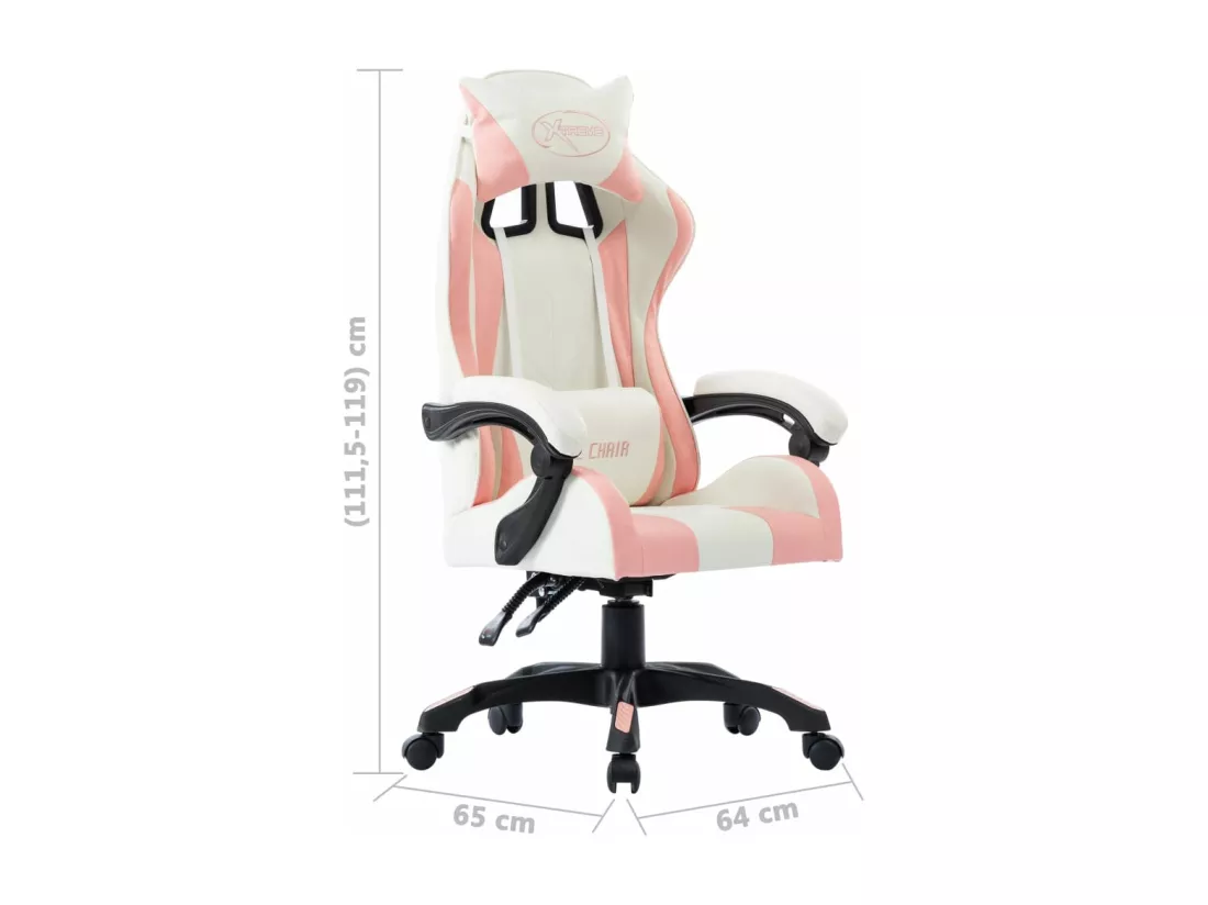 Fauteuil de jeux vidéo Rose Similicuir