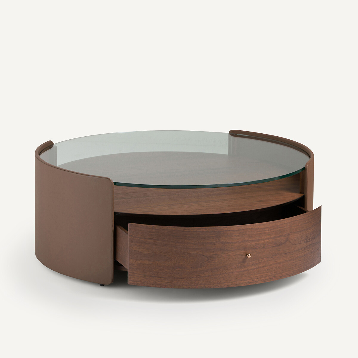 AM.PM<br>Mesa de centro em madeira de nogueira e couro, Firmo