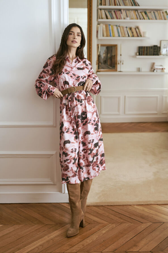 Cream CRElena Shirt Dress Blurred rose