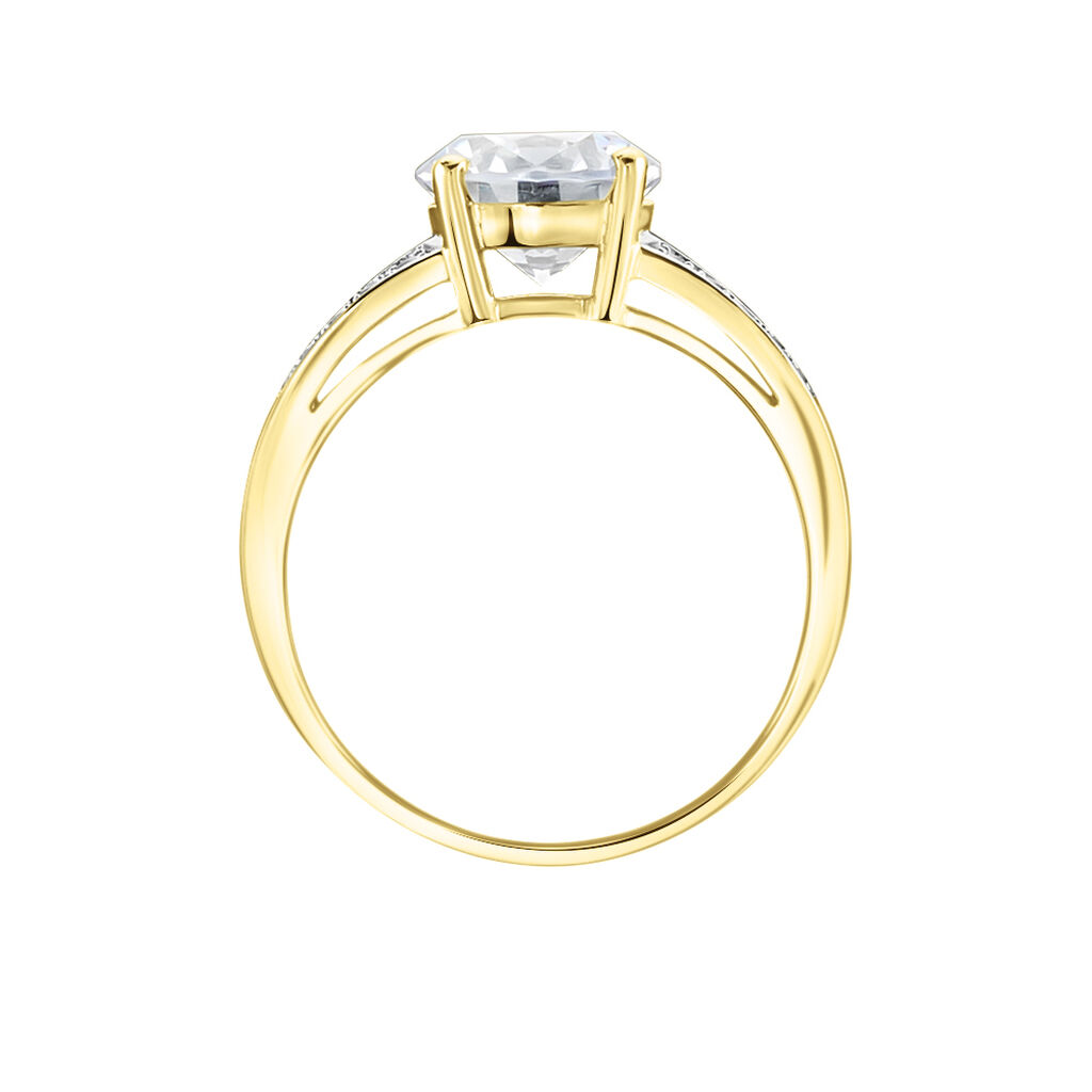Bague Solitaire Or Jaune Anthyme Oxyde De Zirconium