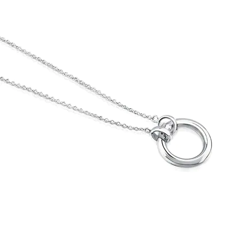 Colar prateado com argola de 16mm