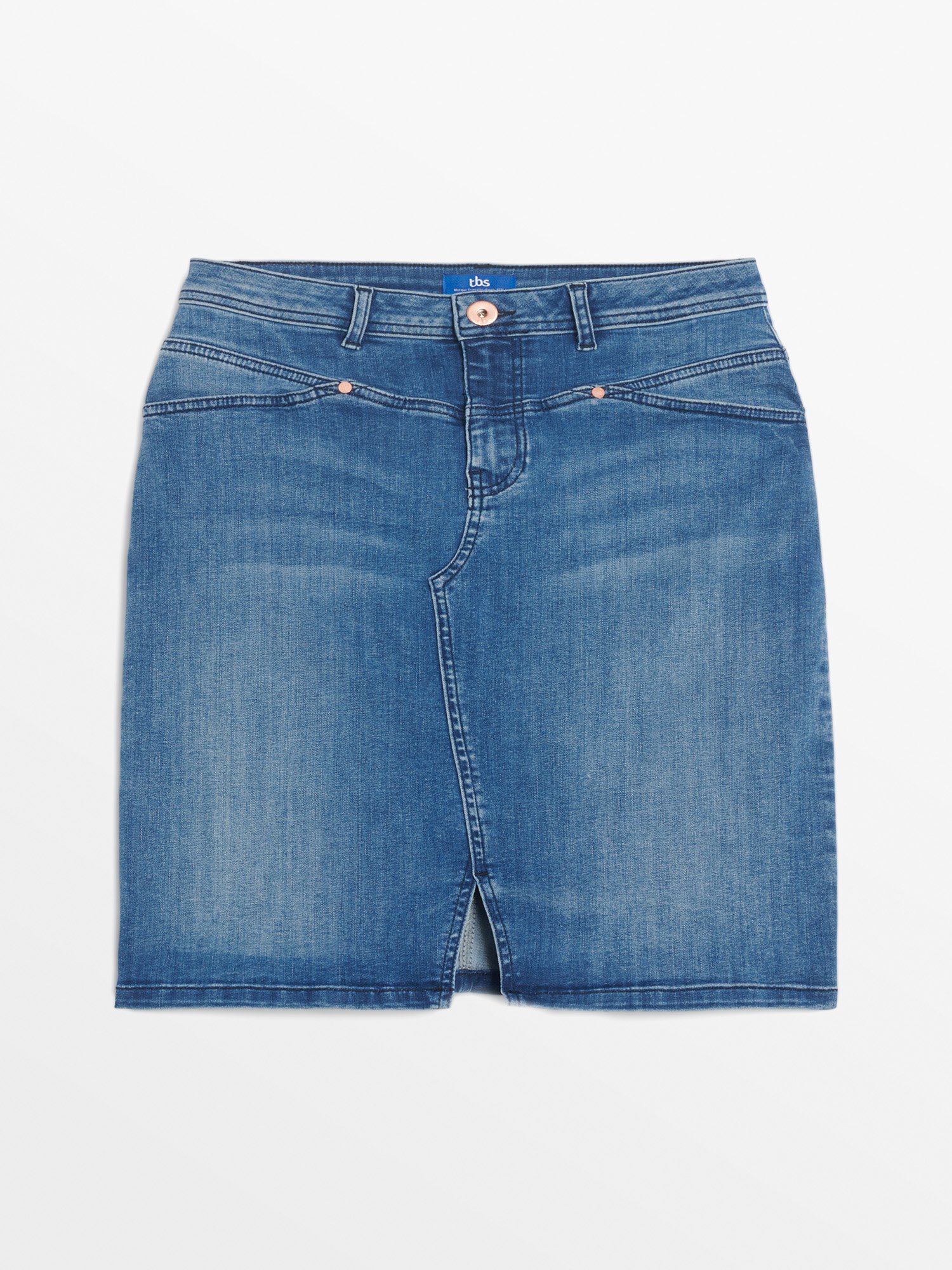 Jupe Femme Mi-Longue En Jean Coton Biologique Bleu