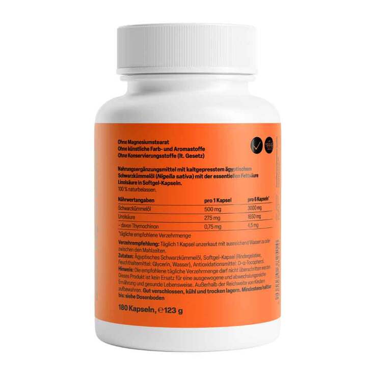 Ägyptisches Schwarzkümmelöl Kapseln 500 mg, 180 St