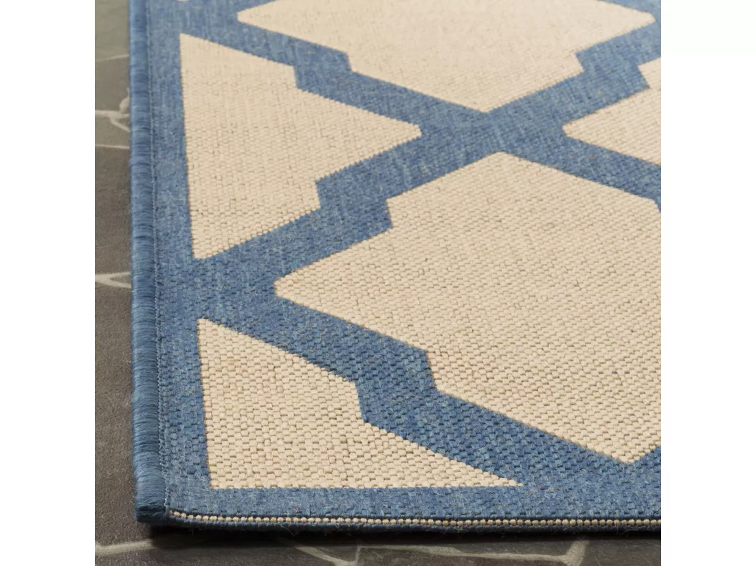 Tapis Cream & Blue 79 X 152 cm - Lewine
