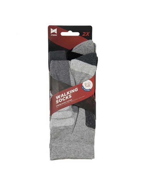 Xtreme Walking Socks All Weather 2-Pack Zwart&Grijs - Sokken