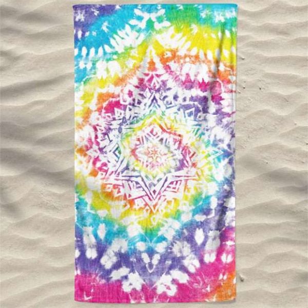 Toalha de Praia Microfibra Mandala Psicadélica 180 x 100 cm