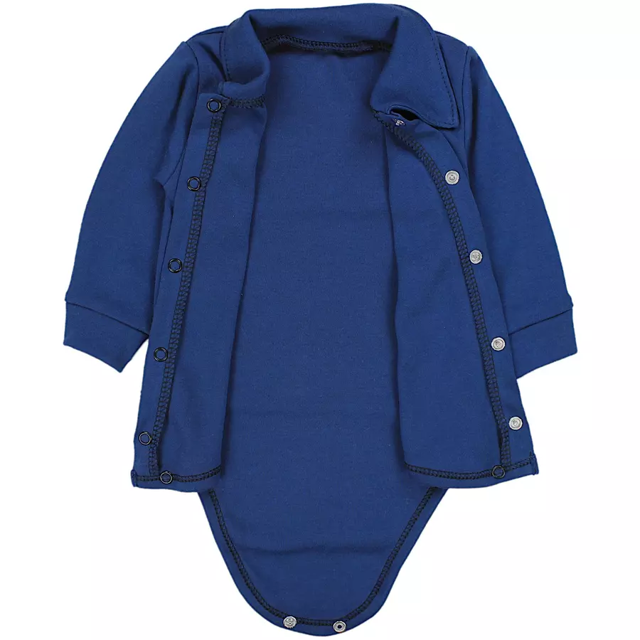 TupTam Baby Jungen Langarm Kurzarm Body mit Kragen black denim