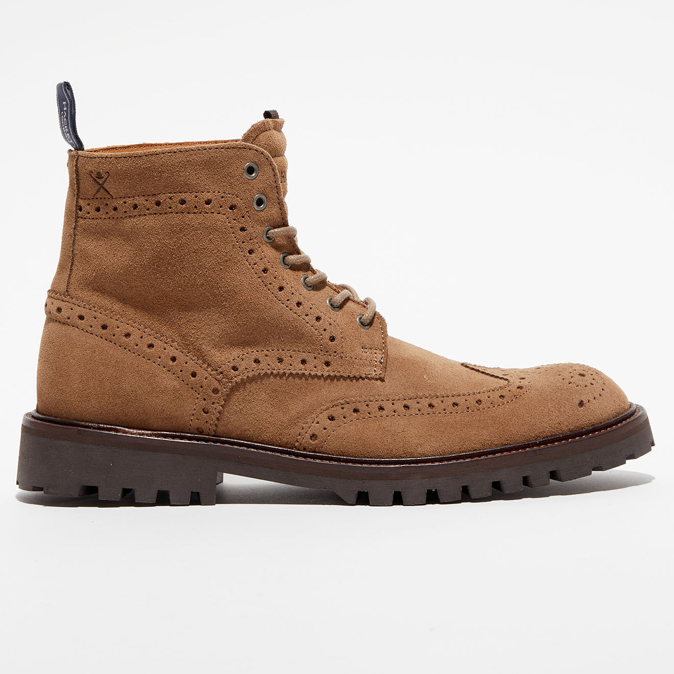 Hackett London Boots en Velours de Cuir à Lacets marron