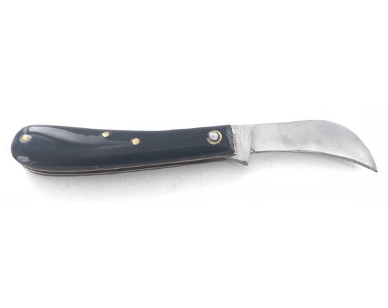 Serpette - Carbone - Manche Corne Noire Couteau de poche par Coursolle