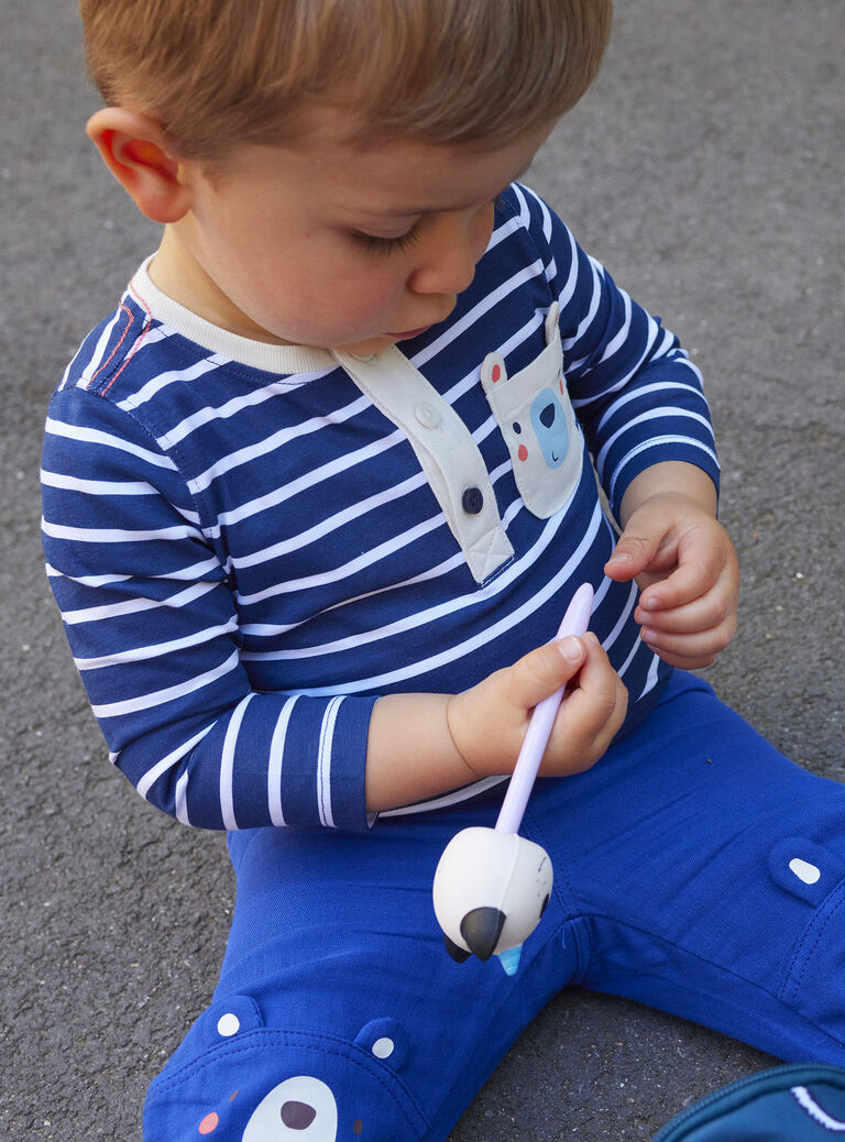 T-shirt bleu roi et blanc à rayures bébé garçon