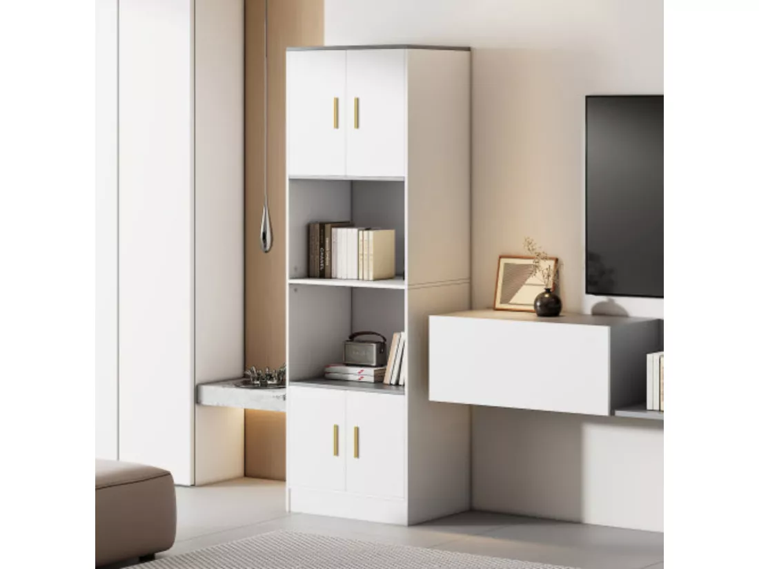 Arturesthome vitrine blanche élégante - 4 portes