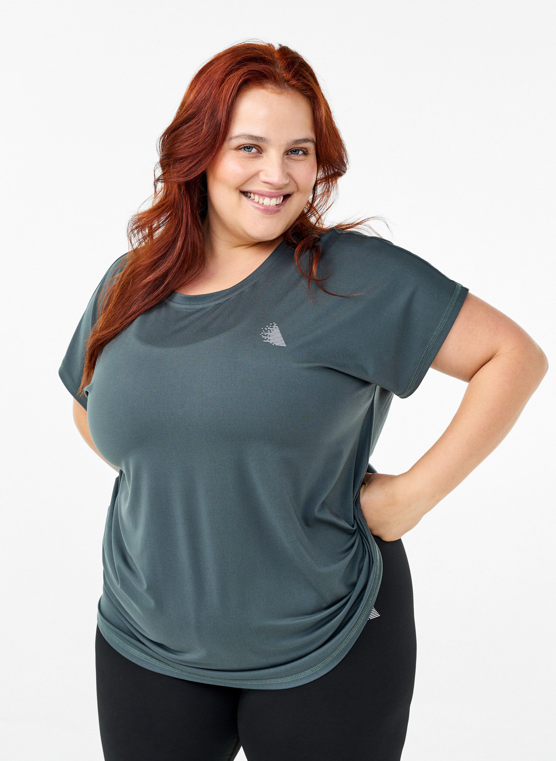 Ensfarvet trænings t-shirt