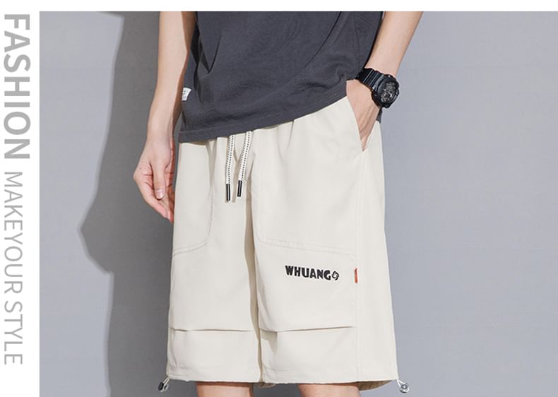 Dandyluxe - Cargoshorts met trekkoord en letterprint